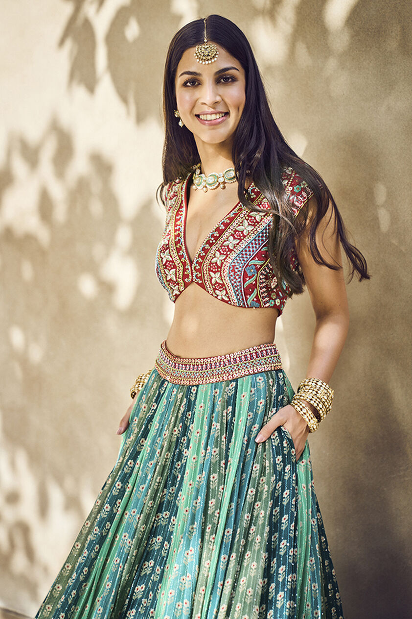 Kavi Lehenga - Sage, Sage, image 2